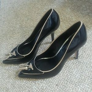 White House Black Market Black Leather Pumps
